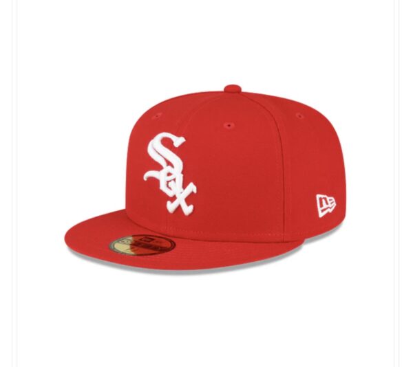 Chicago White Sox New Era White Logo 59FIFTY Fitted Hat - Red - Image 4