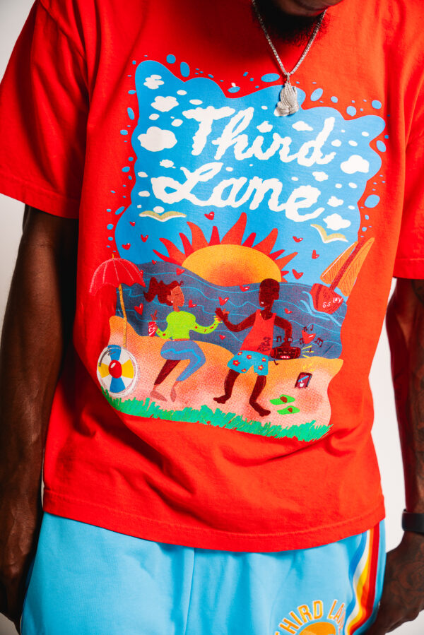 3rd Lane Beach T shirt Bright Orange - Image 4