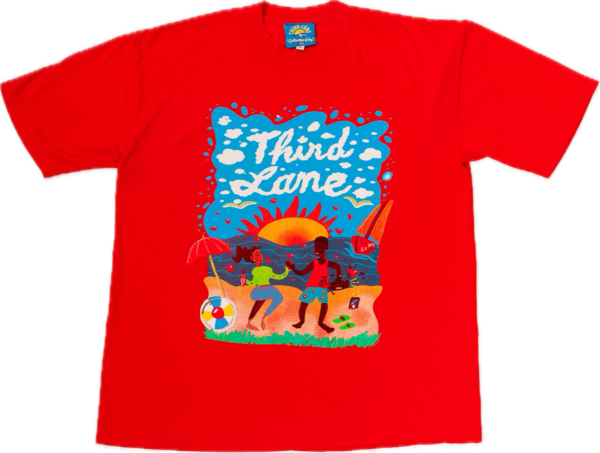 3rd Lane Beach T shirt Bright Orange - Image 2