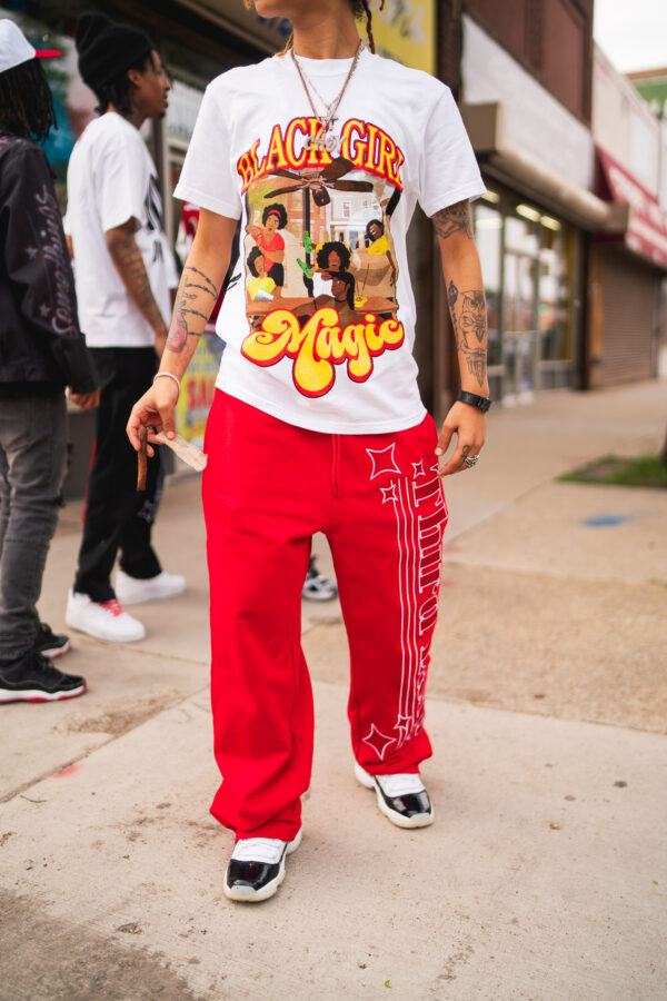 3rdLane Magic Baggy Sweat Pants Red - Image 5
