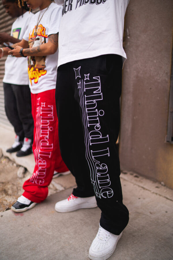 3rdLane Magic Baggy Sweat Pants Red - Image 3