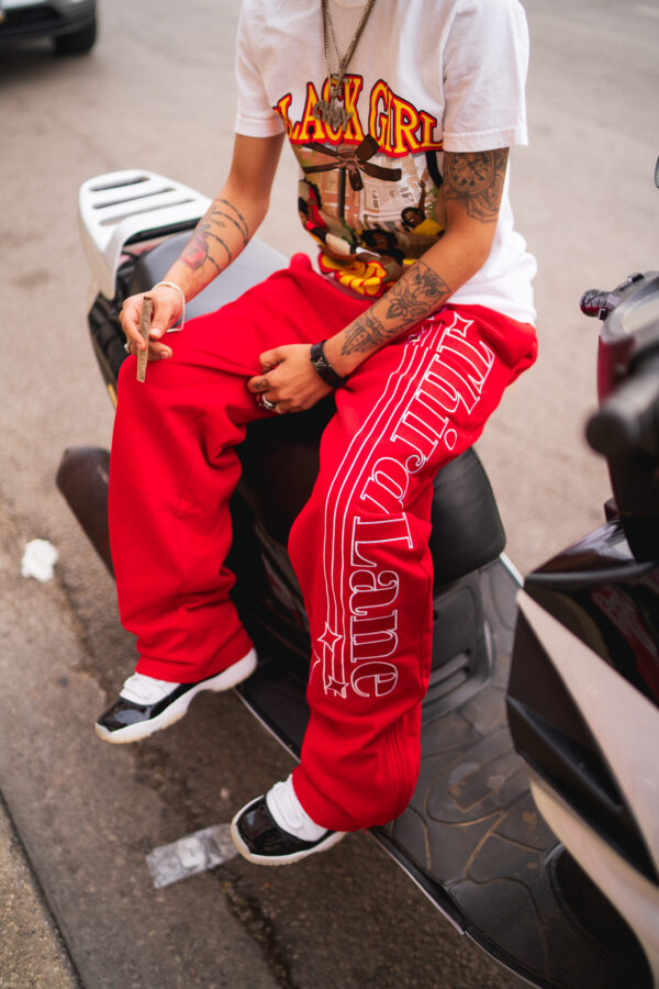 3rdLane Magic Baggy Sweat Pants Red - Image 2